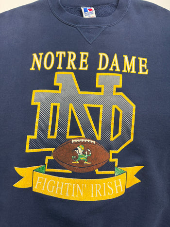 Vintage 90s University Of Notre Dame Sweatshirt Navy