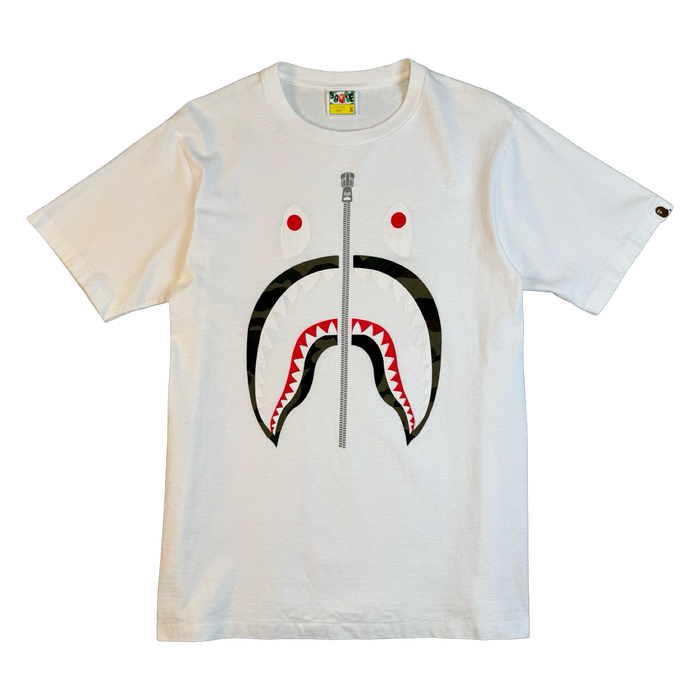 BAPE 1st Camo Shark Tee White (USED) | Vitnage Clothing Store Canada