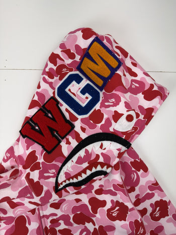 BAPE Big ABC Camo Shark Full Zip Hoodie Pink (USED)