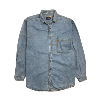 (L) Vintage Levis Orange Tab Denim Light Washed Button Up