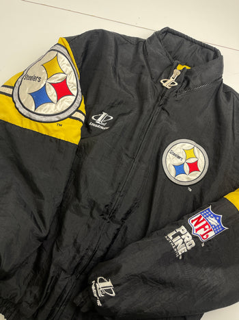 (M) Vintage Logo Athletic Pittsburgh Steelers Zip Up Jacket