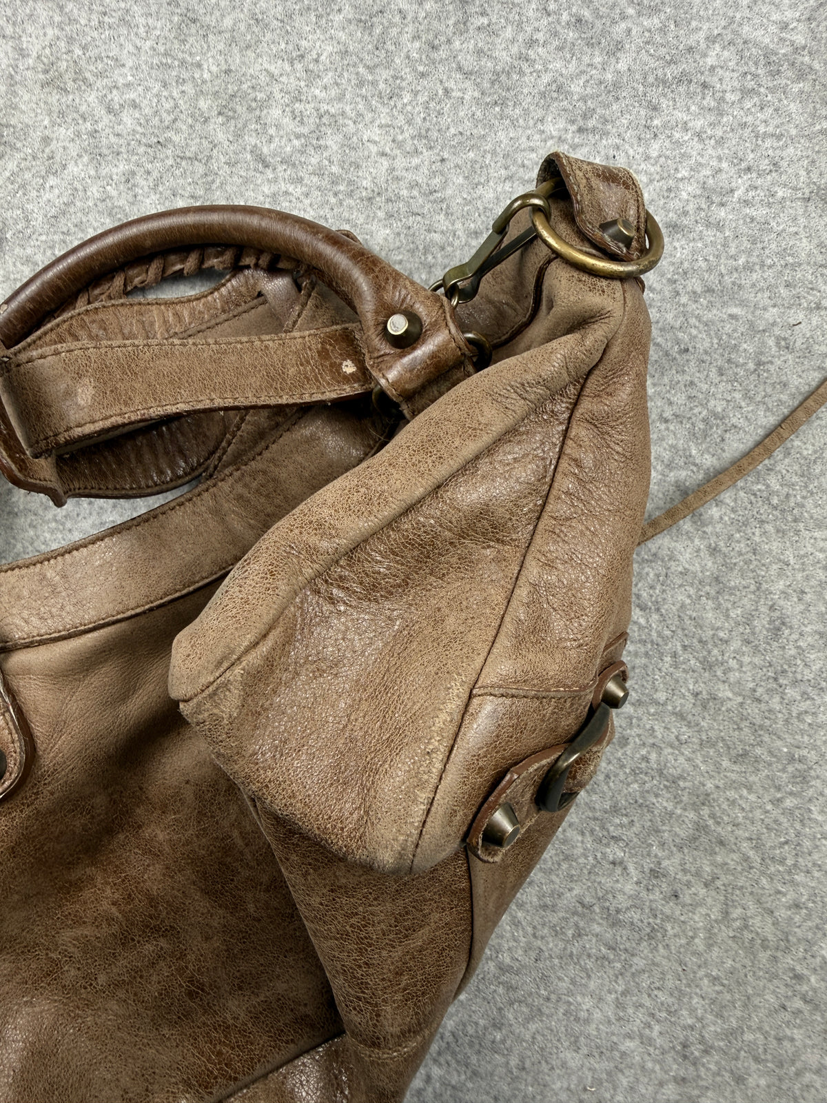 Balenciaga Motocross Classic First City Bag Brown