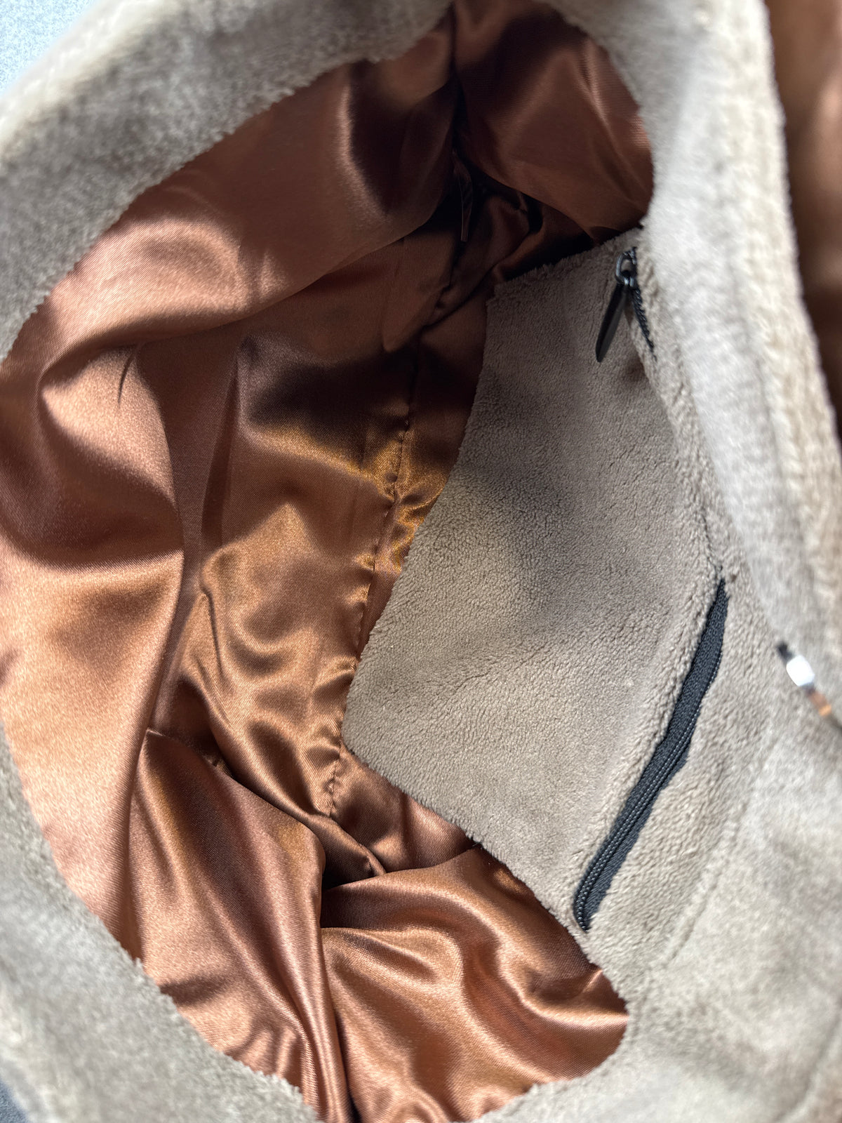 Chanel Précision VIP Fleece Shoulder Bag Taupe