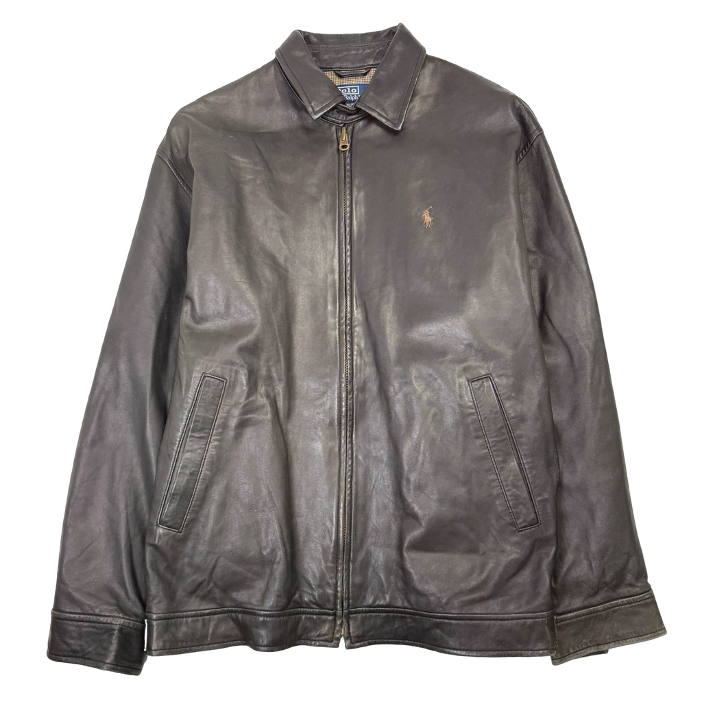 Vintage Polo Ralph Lauren Leather Jacket Brown