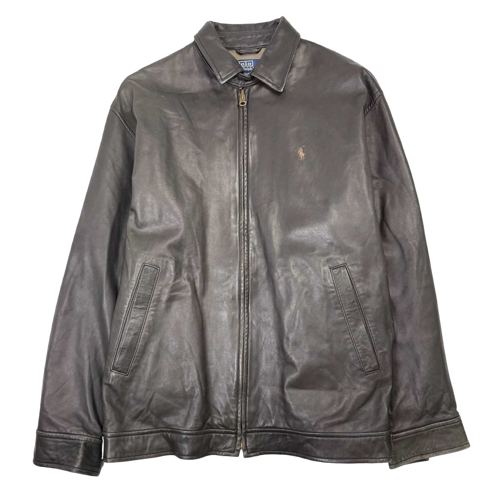 Vintage Polo Ralph Lauren Leather Jacket Brown