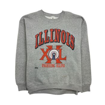 (M) Vintage 90s University Of Illinois Sweatshirt Grey