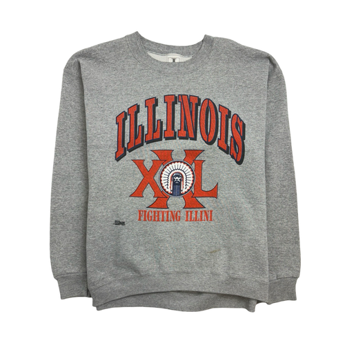 (M) Vintage 90s University Of Illinois Sweatshirt Grey | Vintage Clothing Store Canada