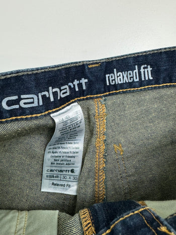 (33) Vintage Carhartt Denim Double Knee Pants Dark