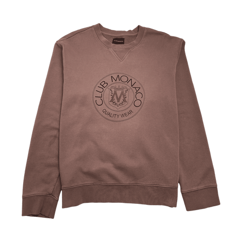 (XL) Vintage Club Monaco Crest Sweatshirt Rust Pink | Vintage Clothing Store Canada