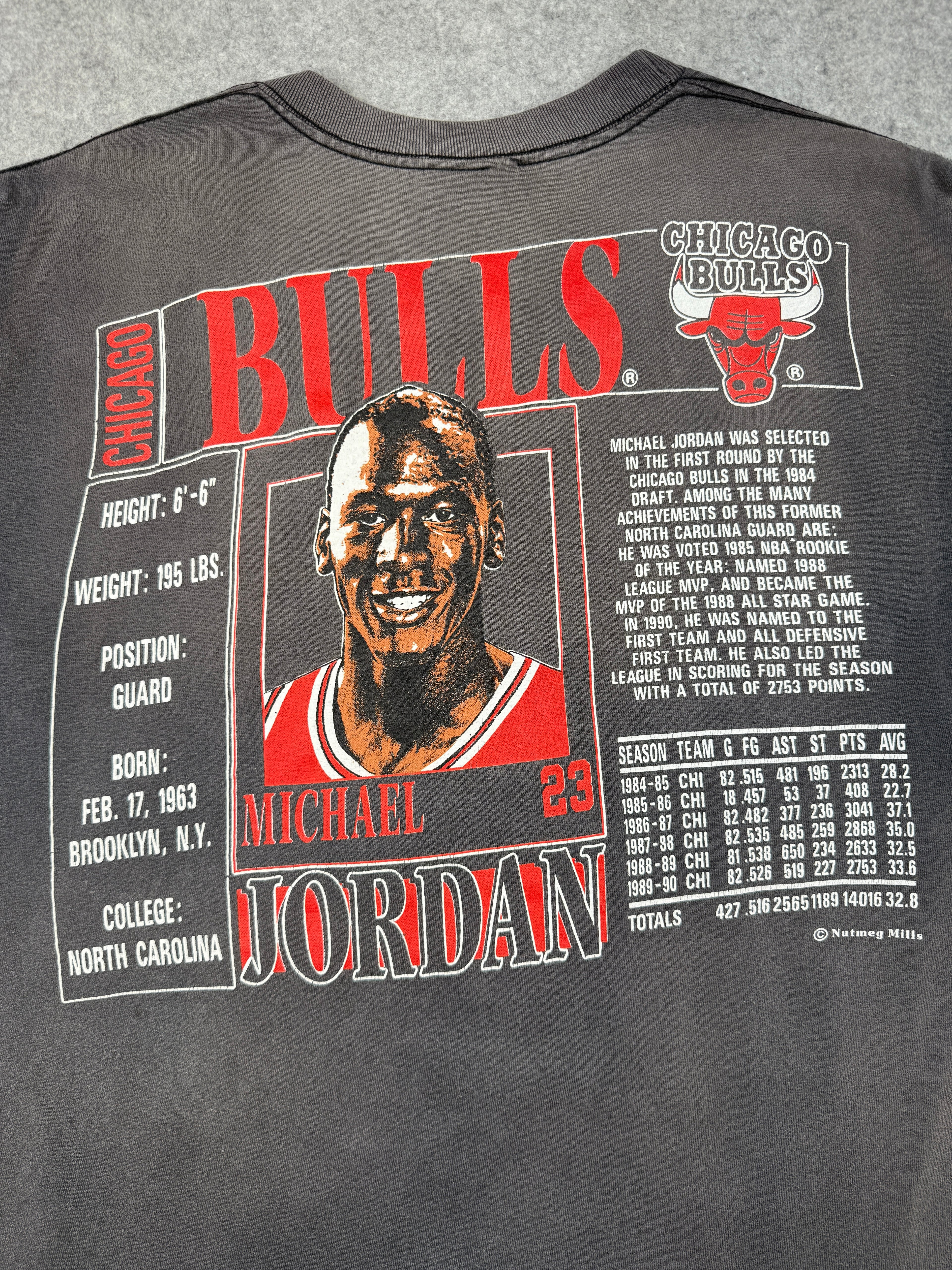 Vintage Nutmeg Chicago Bulls Michael Jordan Faded Tee Black