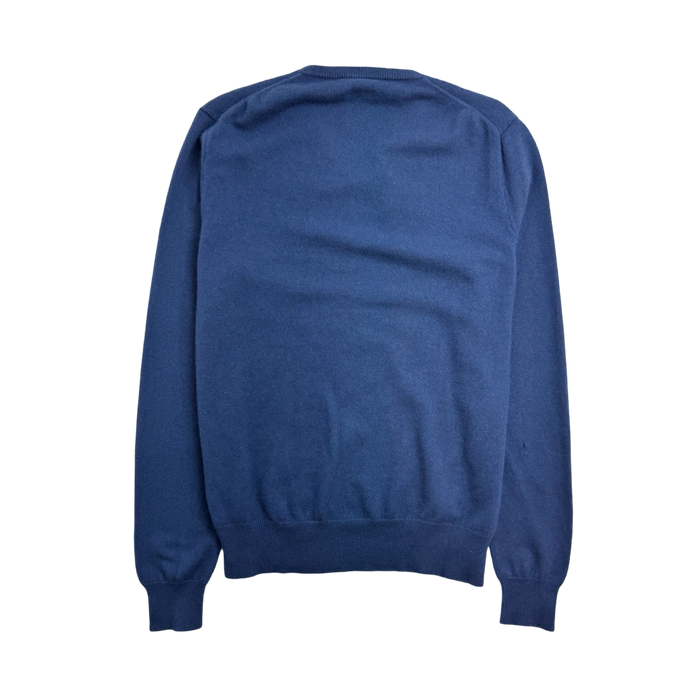 Vintage Polo V-neck Fleece Sweatshirt Blue | Vitnage Clothing Store Canada