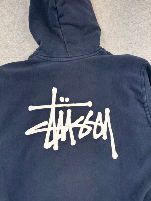 Stussy Basic Logo Hoodie Navy (USED) | Vitnage Clothing Store Canada