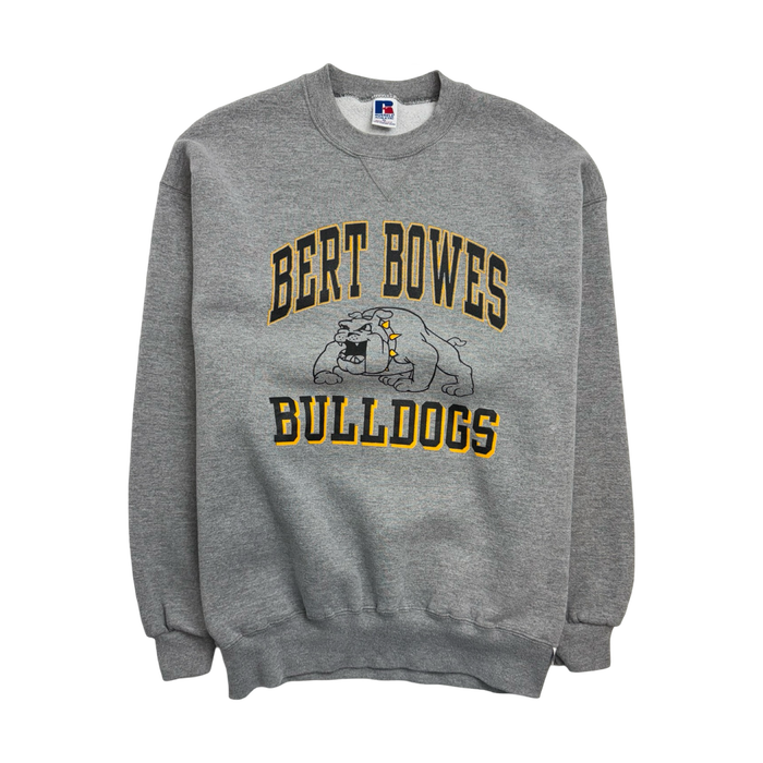 Vintage 90s Berts Bowes Bulldog Sweatshirt Grey | Vitnage Clothing Store Canada