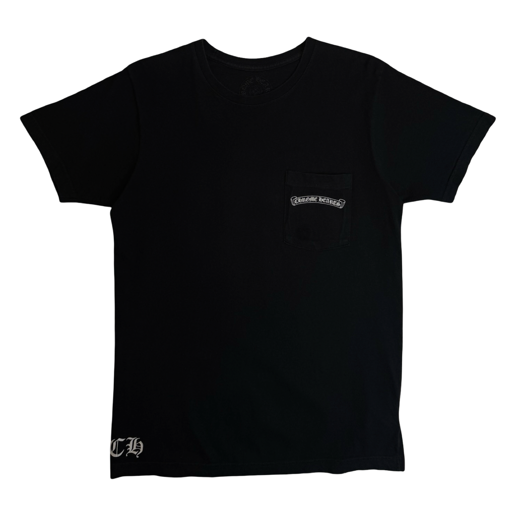 Chrome Hearts Scroll Floral Jumbo Cross Pocket Tee Black