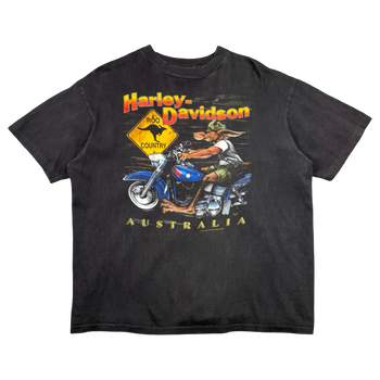 Vintage Harley Davidson Roo Country Tee Black