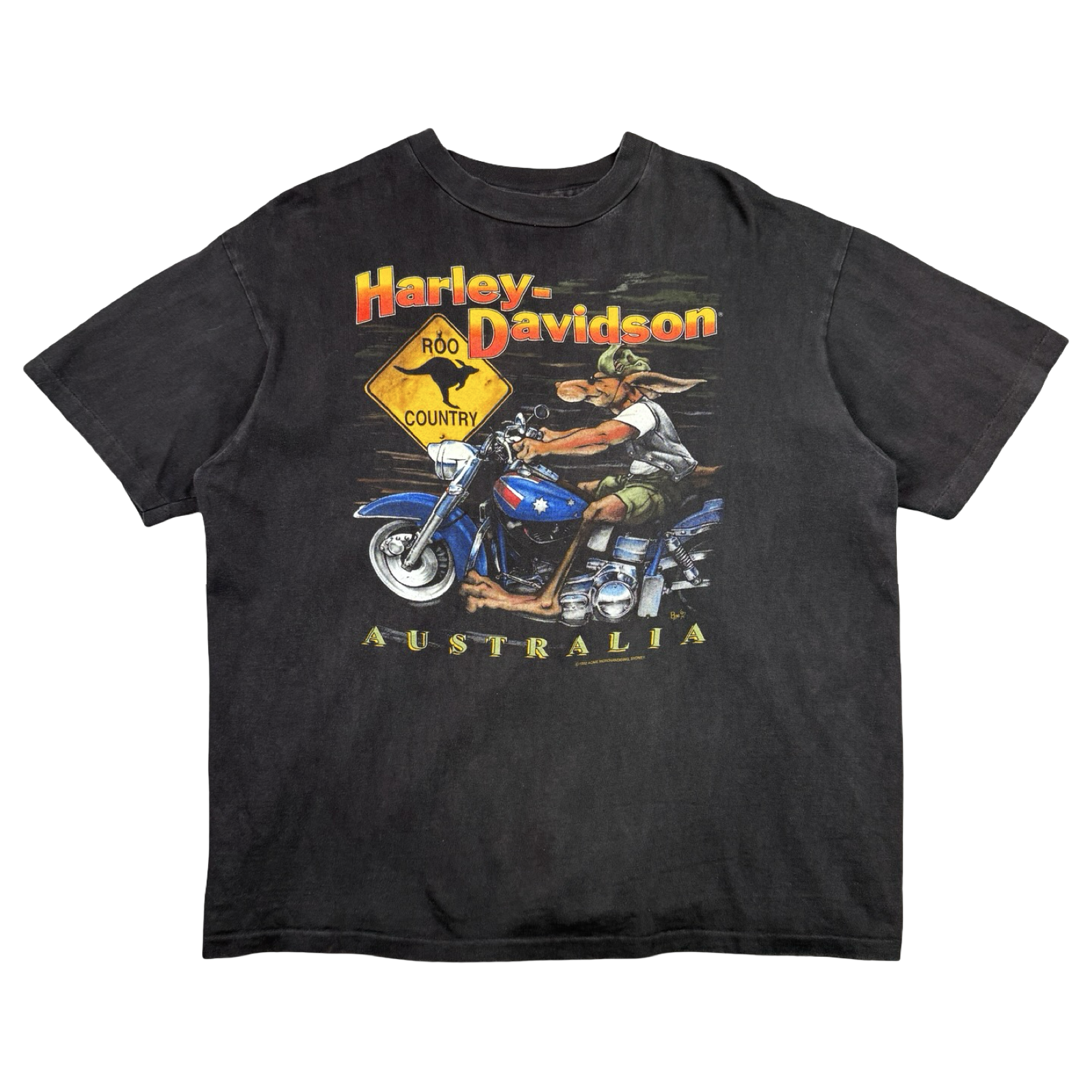 Vintage Harley Davidson Roo Country Tee Black