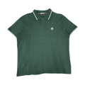 Moncler Striped Button-up Polo Shirt Green (USED)