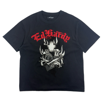 Ed Hardy Thorn Hearts Jewel Tee Black