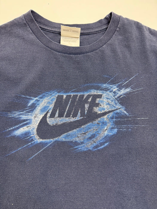 Vintage 2000s Nike Spell-Out Swoosh Tee Navy | Vitnage Clothing Store Canada