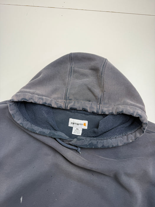 Vintage 2000's Carhartt Pullover Hoodie Faded Navy | Vitnage Clothing Store Canada