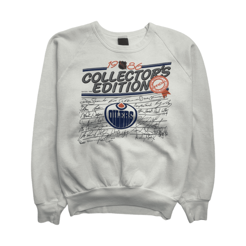 (XS) Vintage Edmonton Oilers Sweatshirt White | Vintage Clothing Store Canada