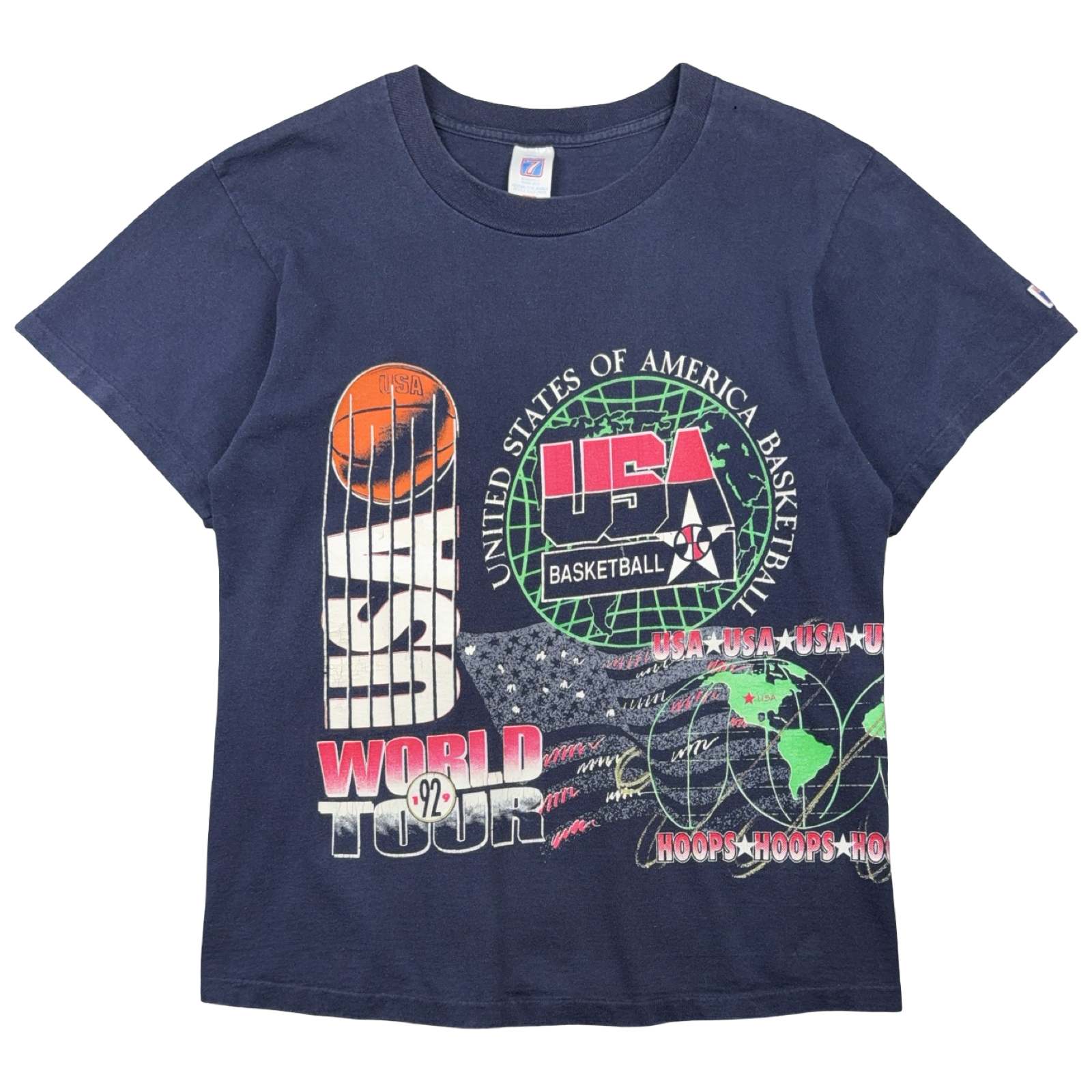 Vintage 1992 USA Basketball World Tour Tee Navy