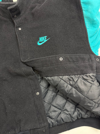 Vintage 90s Nike Force Varsity Jacket Black/Teal