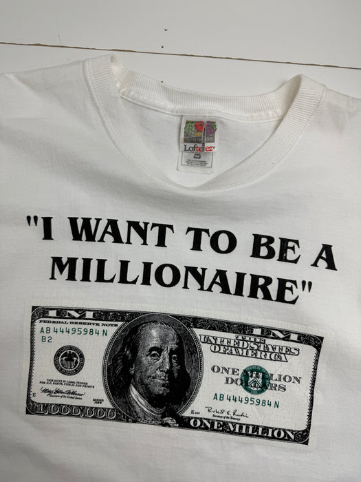 Vintage 2000s Millionaire Novelty Tee White | Vitnage Clothing Store Canada