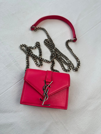 Yves Saint Laurent Leather Mini Candy Bag Pink