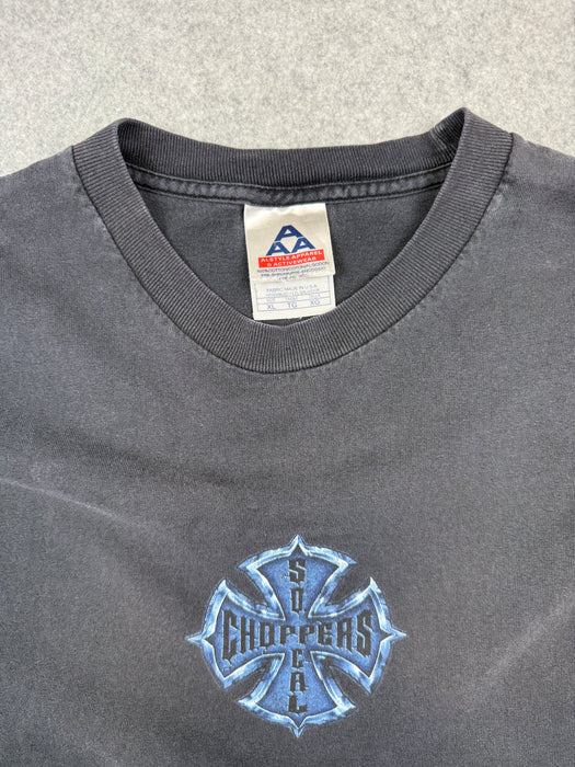 Vintage So-Cal Choppers Iron Cross Tee Black/Blue | Vitnage Clothing Store Canada