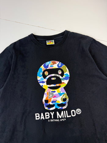 BAPE Multi Camo Baby Milo Tee Black (USED)