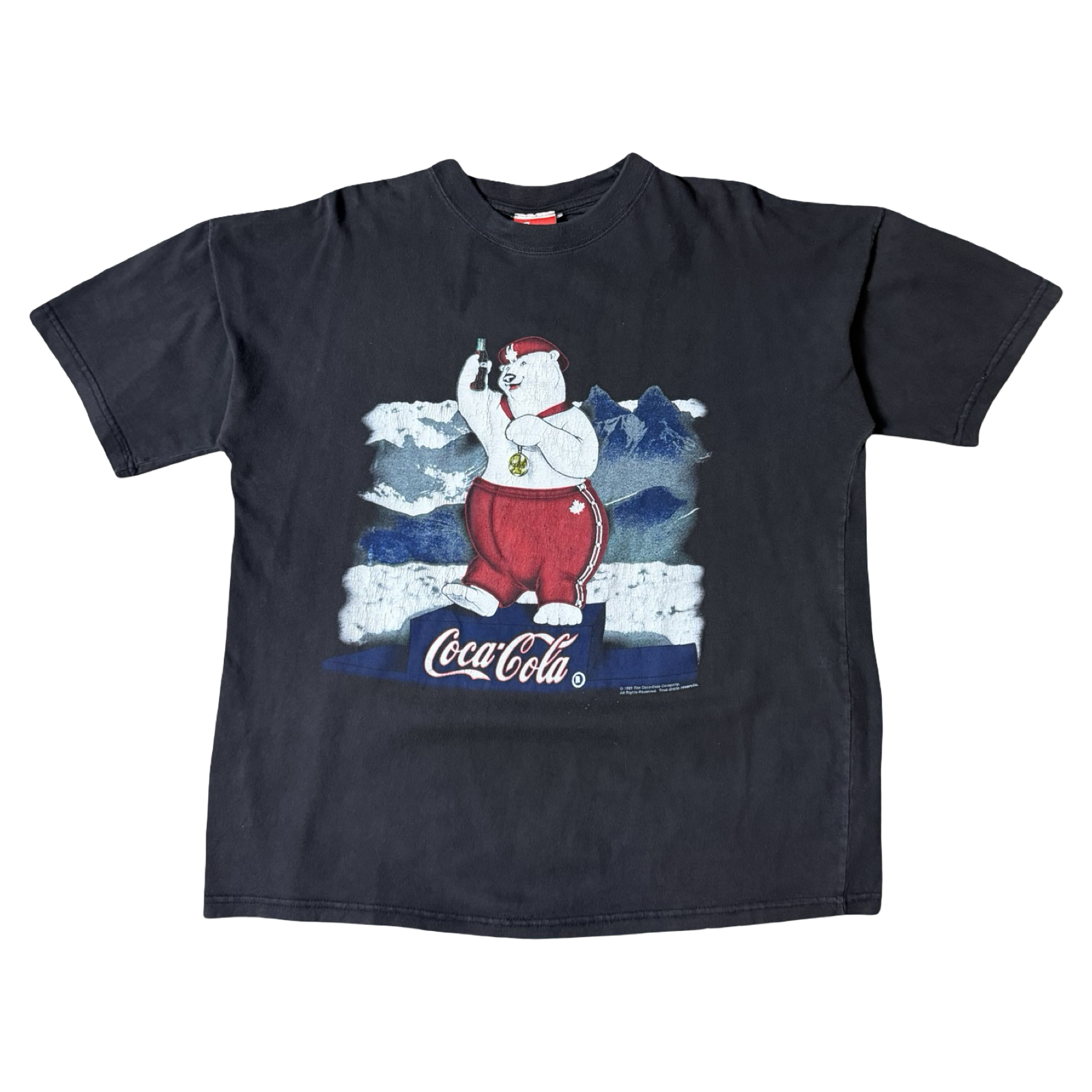 1998 Vintage Coca-Cola Bear Tee Black