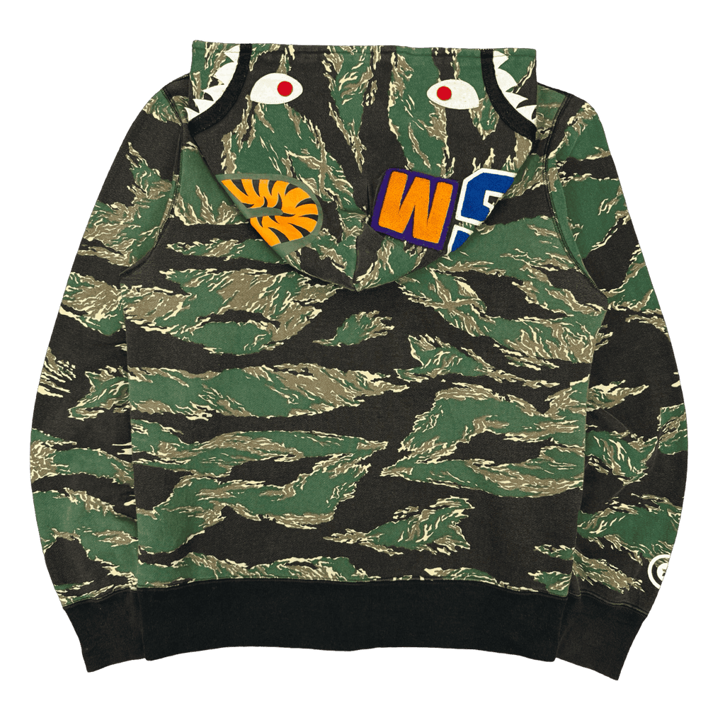 BAPE Shark Tiger Camo Full Zip Hoodie Green (USED)