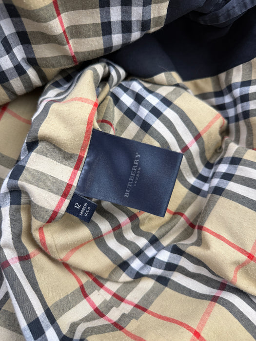 Vintage Burberry Check Lining Hooded Coat Black | Vitnage Clothing Store Canada