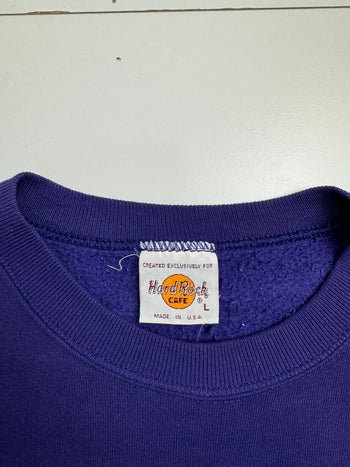 (L) Vintage Hard Rock Cafe Sweatshirt Purple