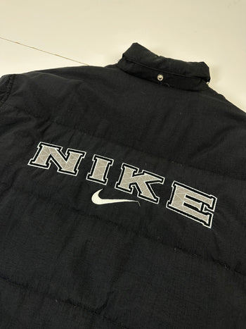 Vintage Nike Spellout Puffer Jacket Black