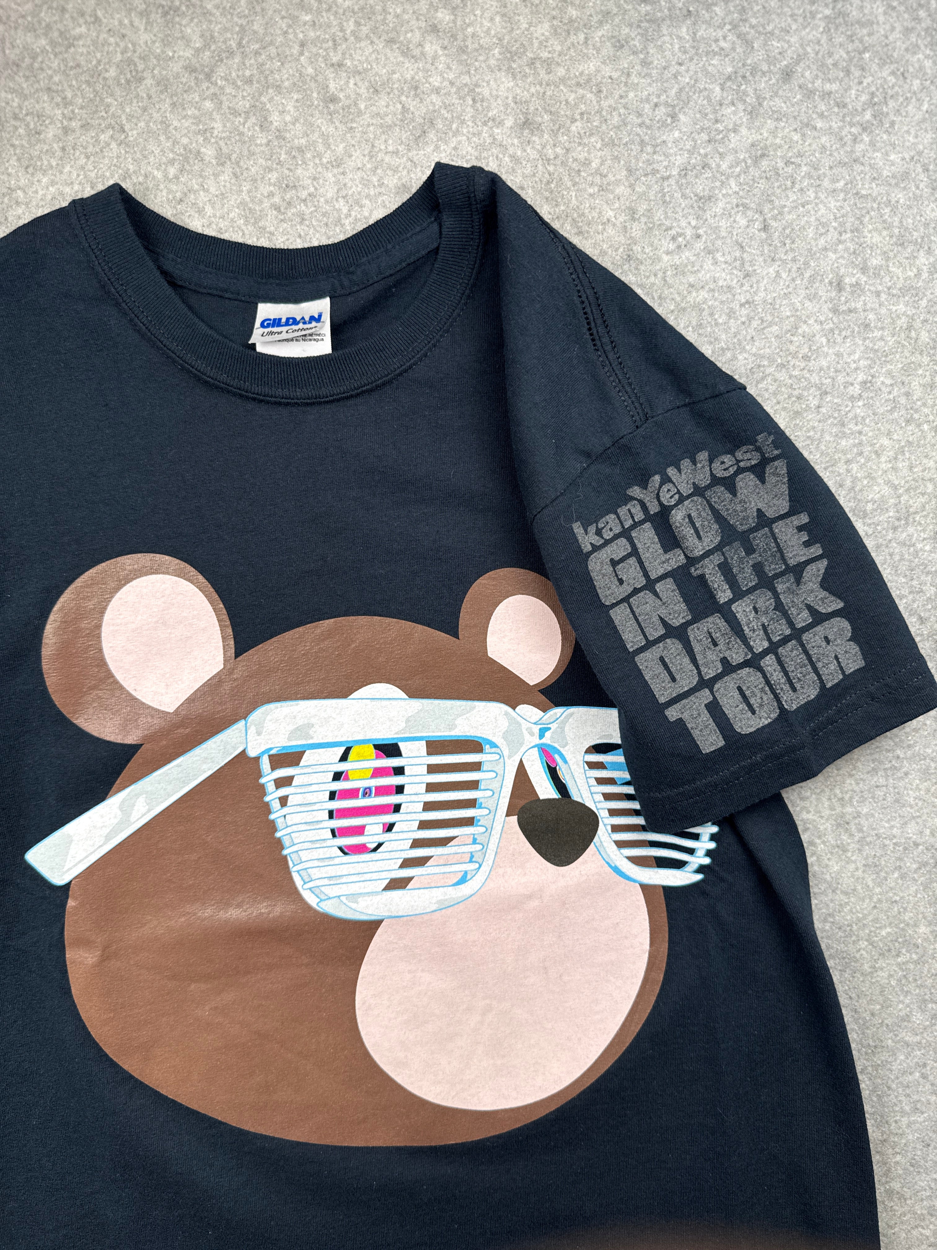 Vintage 2000’s Kanye West Glow In The Dark Tour Bear Tee Black
