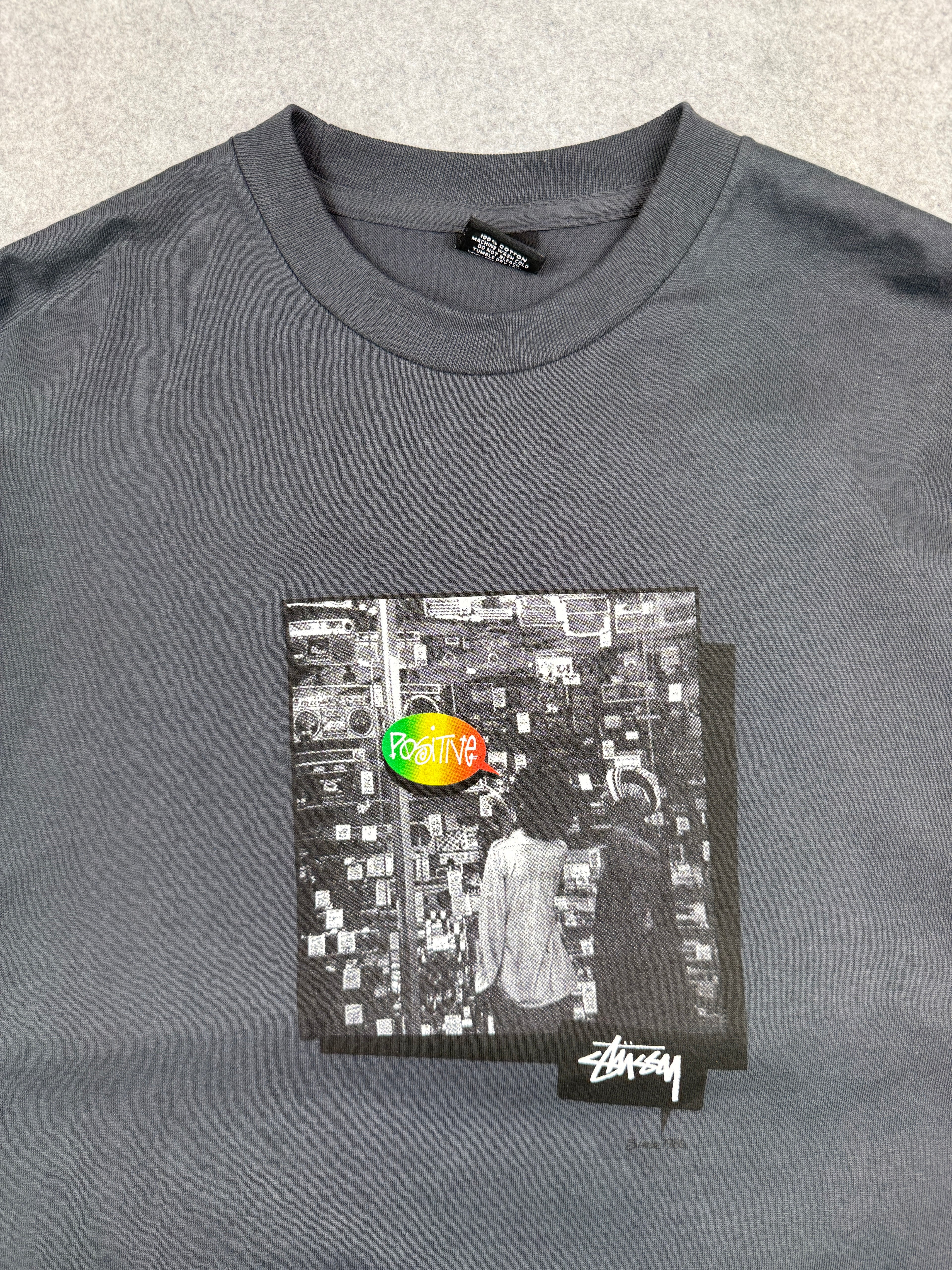Vintage Stussy Positive Tee Black