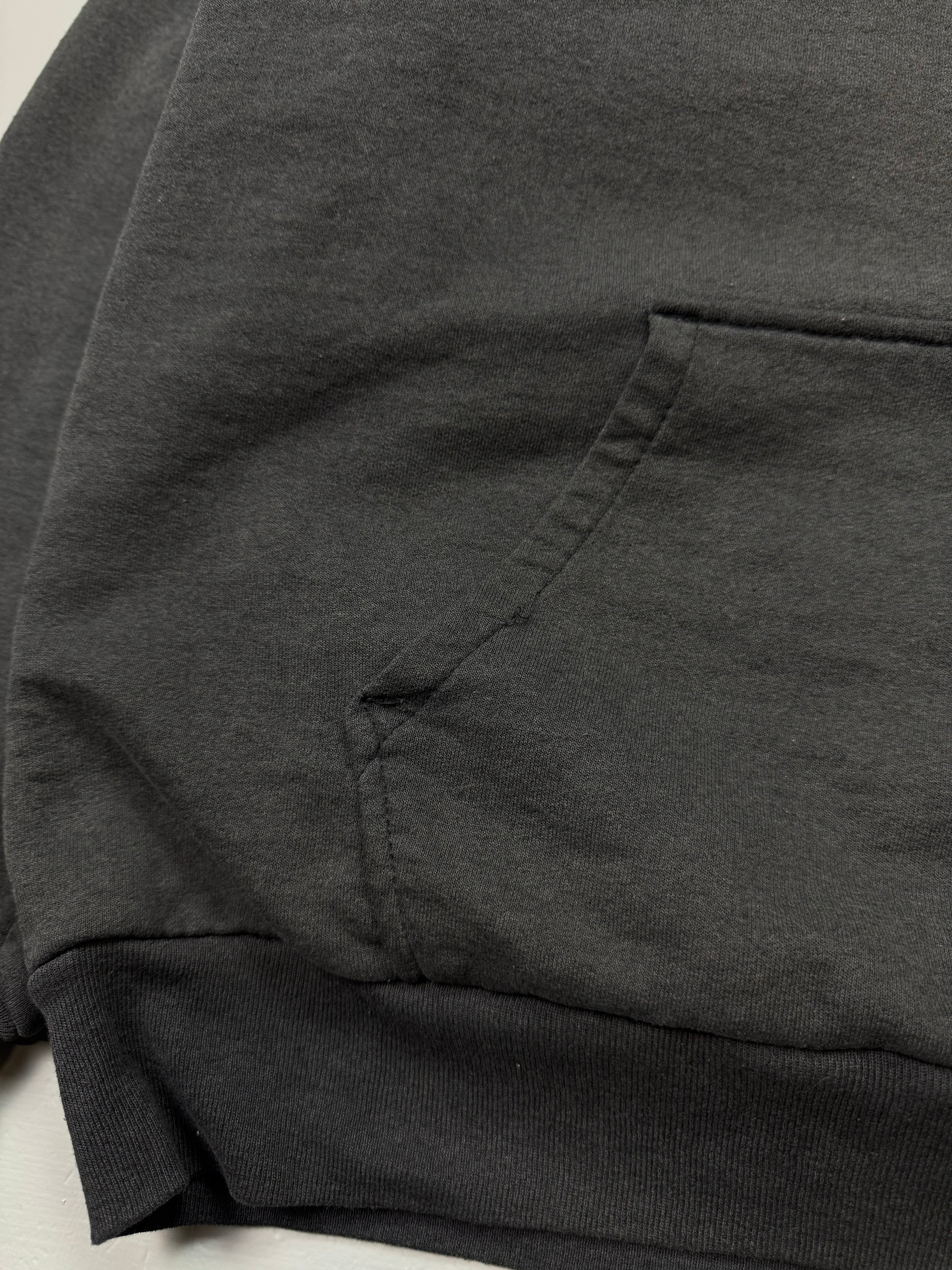 Vintage Faded Chrome Hearts Tonal Black Horseshoe Thermal Hoodie