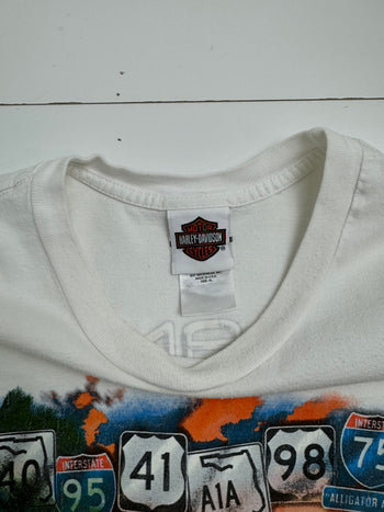 (L) Vintage '09 Orlando Harley Davidson Tee White