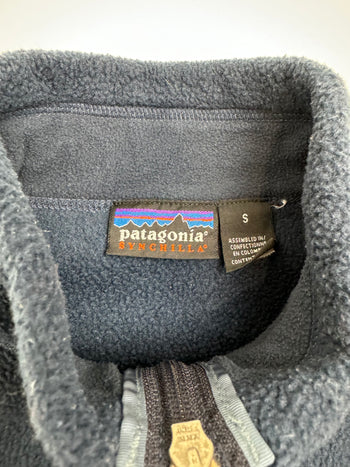 (S) Vintage '01 Patagonia Synchilla Full-Zip Fleece Vest Navy