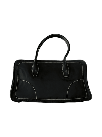 Prada Tessuto Framed Satchel Black