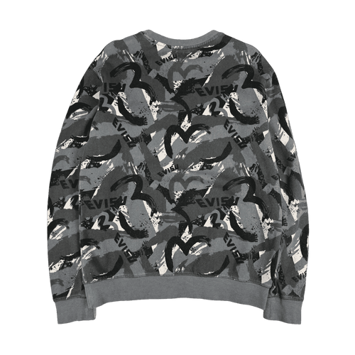 Evisu Seagull AOP Print Sweatshirt Dark Grey | Vintage Clothing Store Canada