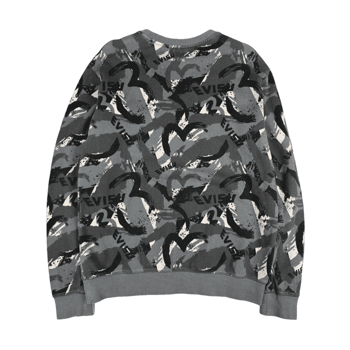 Evisu Seagull AOP Print Sweatshirt Dark Grey | Vitnage Clothing Store Canada