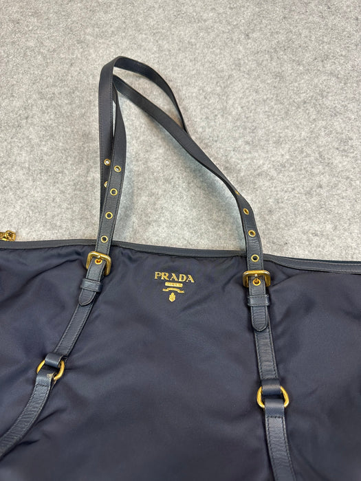 Prada Tessuto Nylon Handbag Navy | Vitnage Clothing Store Canada