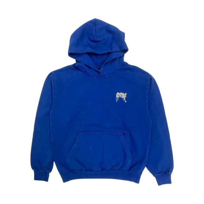 Revenge Basic Embroidered Classic Logo Hoodie Royal Blue