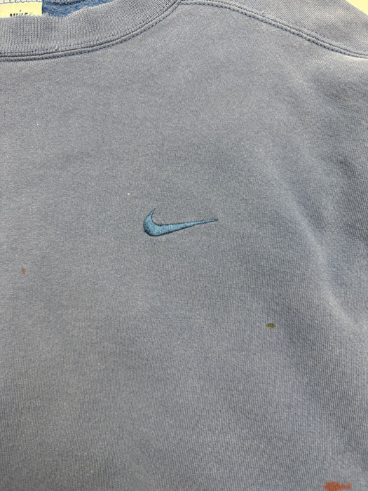 (L) Vintage 90s Nike Side Embroidered Swoosh Sweatshirt Blue | Vitnage Clothing Store Canada