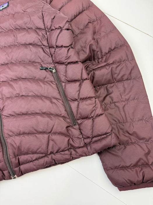 Women's Patagonia Down Hooded Puffer Burgundy | Vitnage Clothing Store Canada