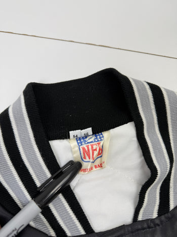Vintage Los Angeles Raiders Badgetti Design Satin Bomber Jacket