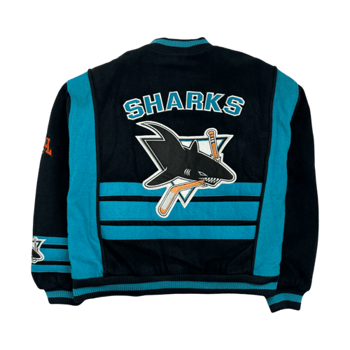 (XL) Vintage NHL San Jose Sharks Jacket Black | Vintage Clothing Store Canada